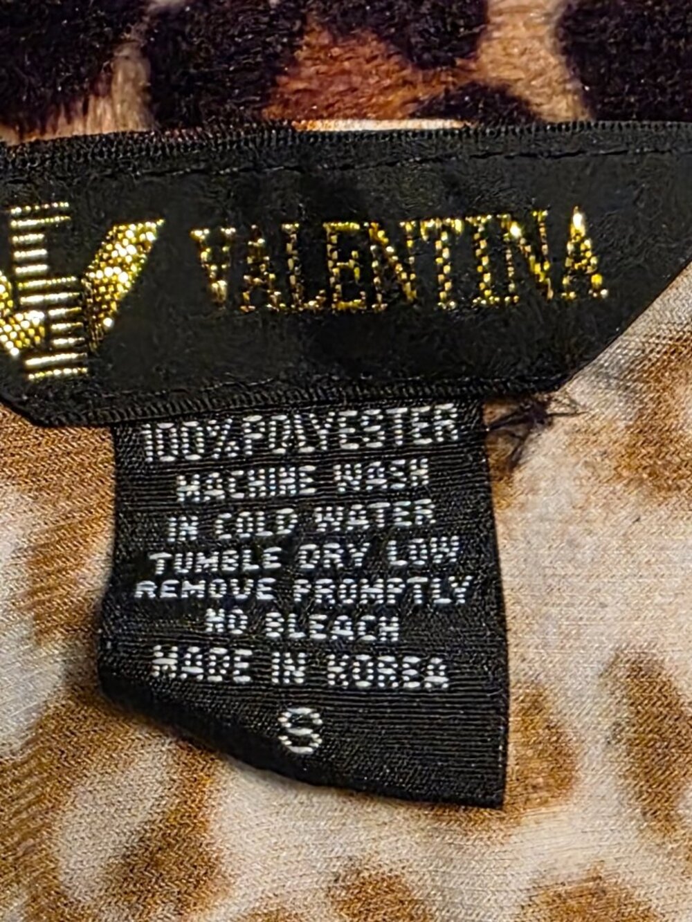 Valentina Silky Leopard Top with Crystal Accents Size S - Picture 4 of 4